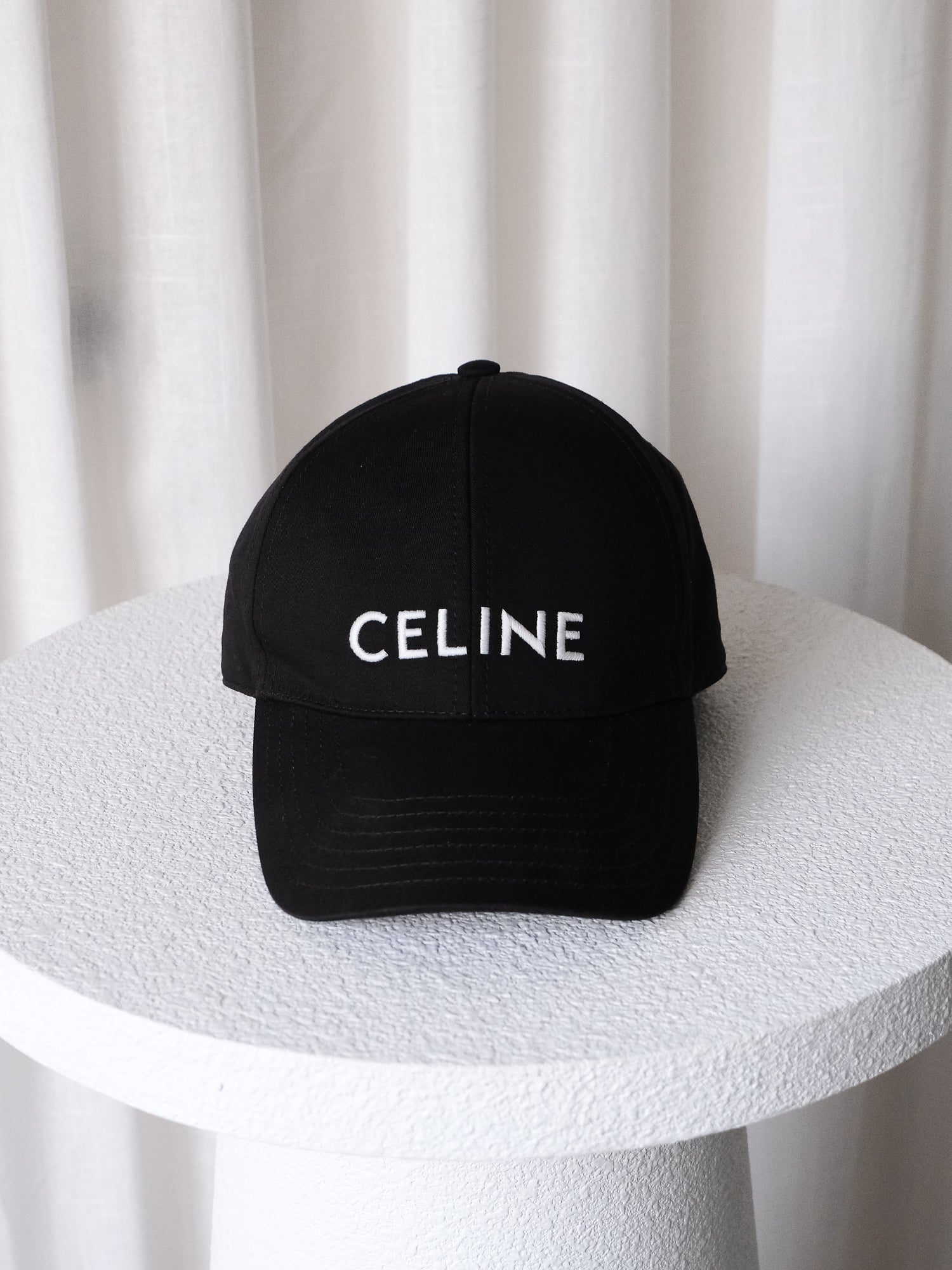 'Celine' Logo Cotton Gabardine Baseball Cap, Size M