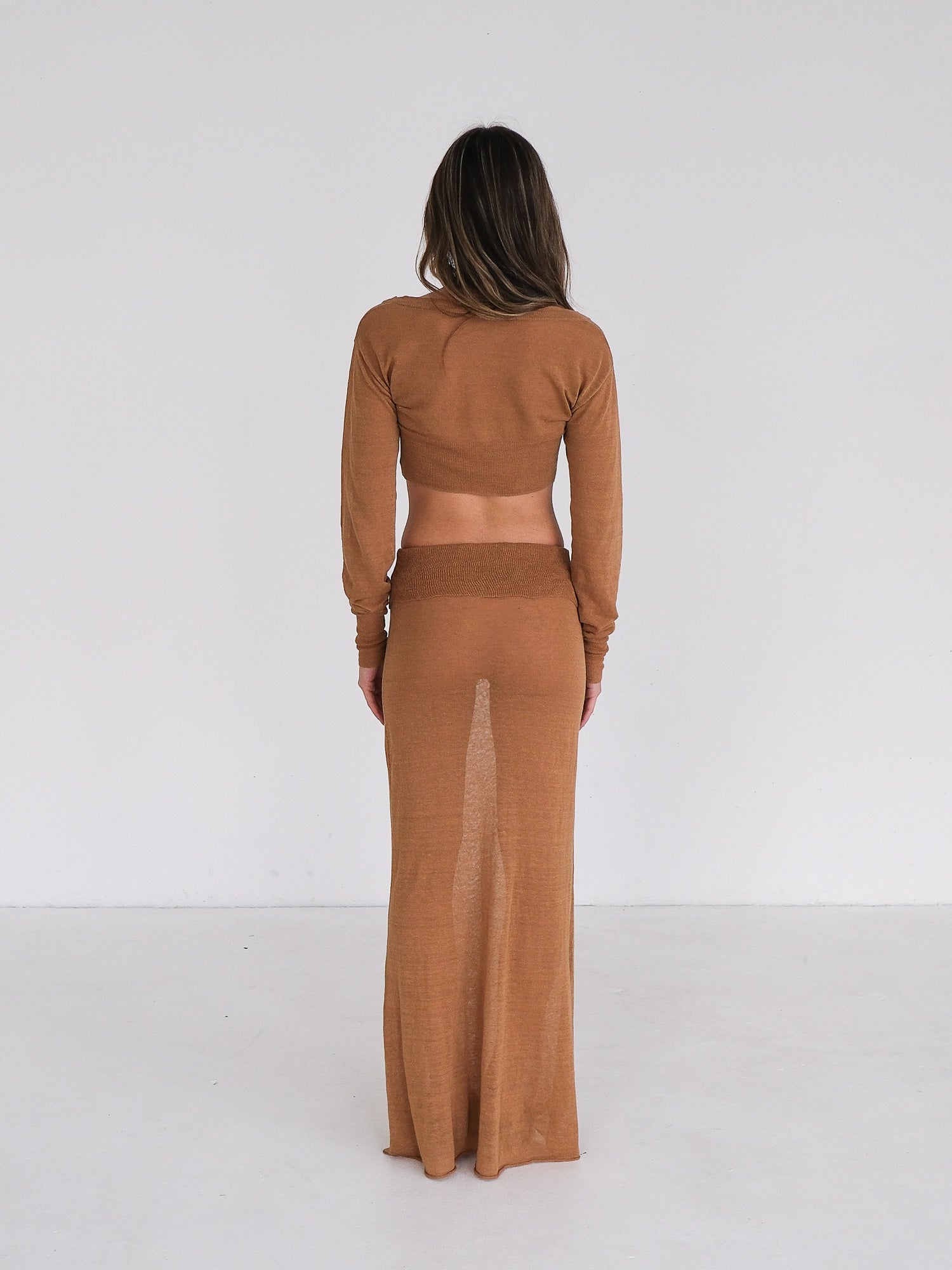 'Lyca' Linen Blend Knit Maxi Skirt, Size S