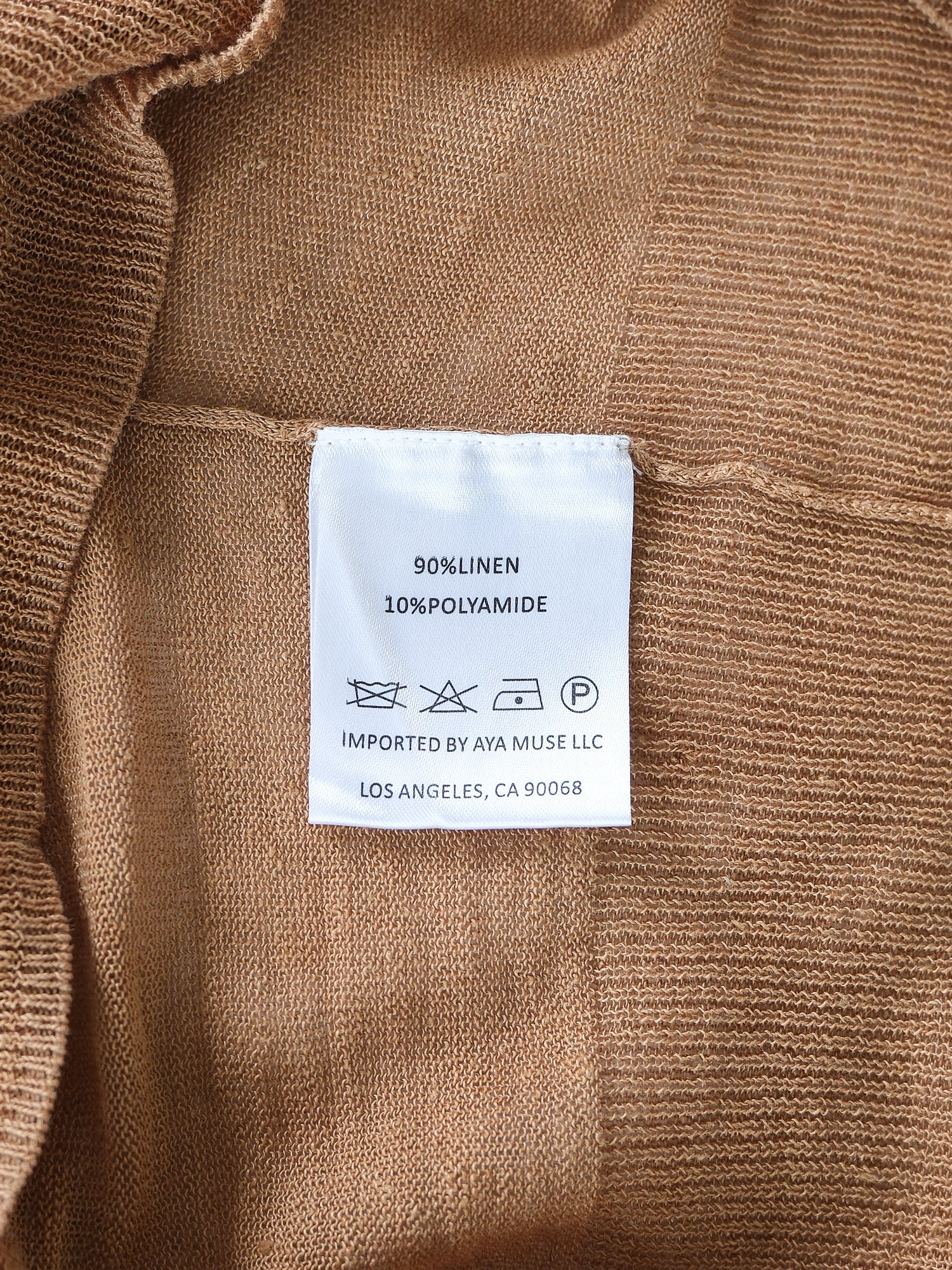 'Lyca' Linen Blend Long Sleeve Knit T-Shirt, Size S