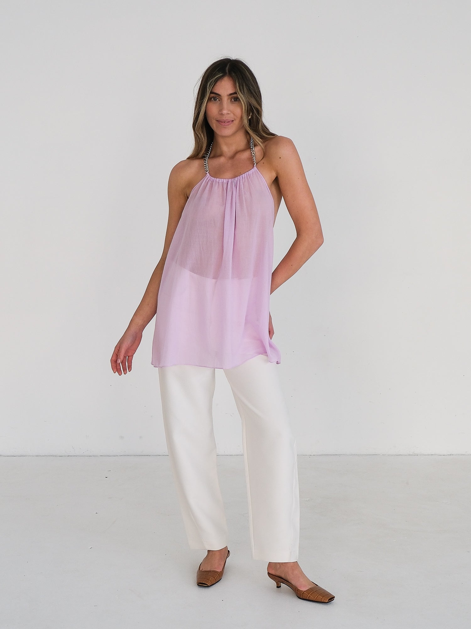 'Novara' Barrel-Leg Trousers, Size S | AU 8