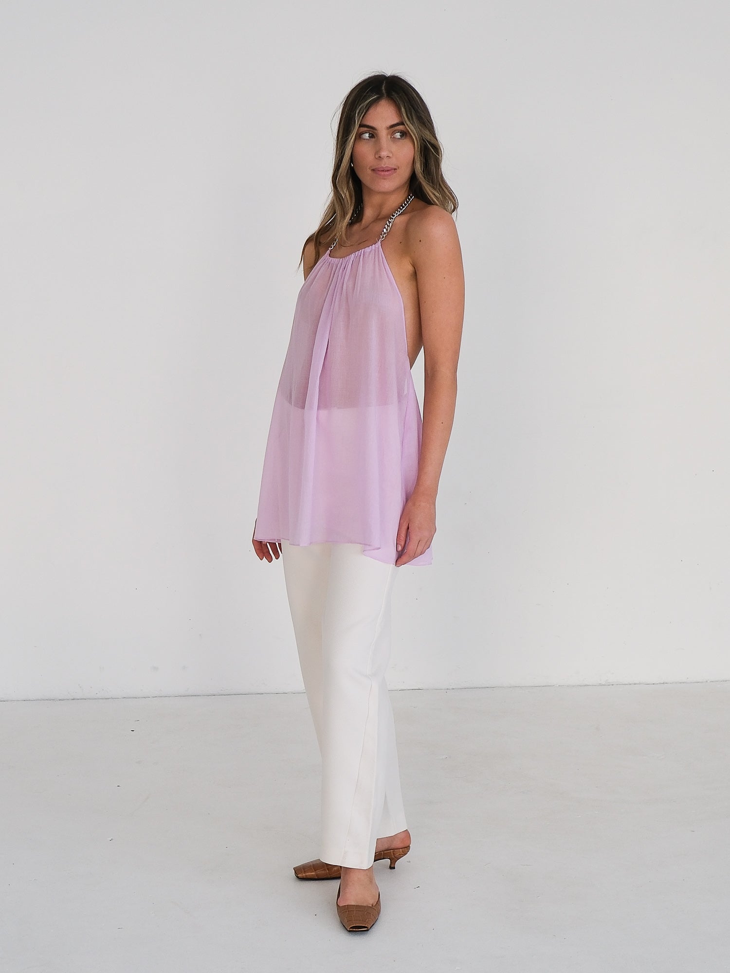 'Novara' Barrel-Leg Trousers, Size S | AU 8