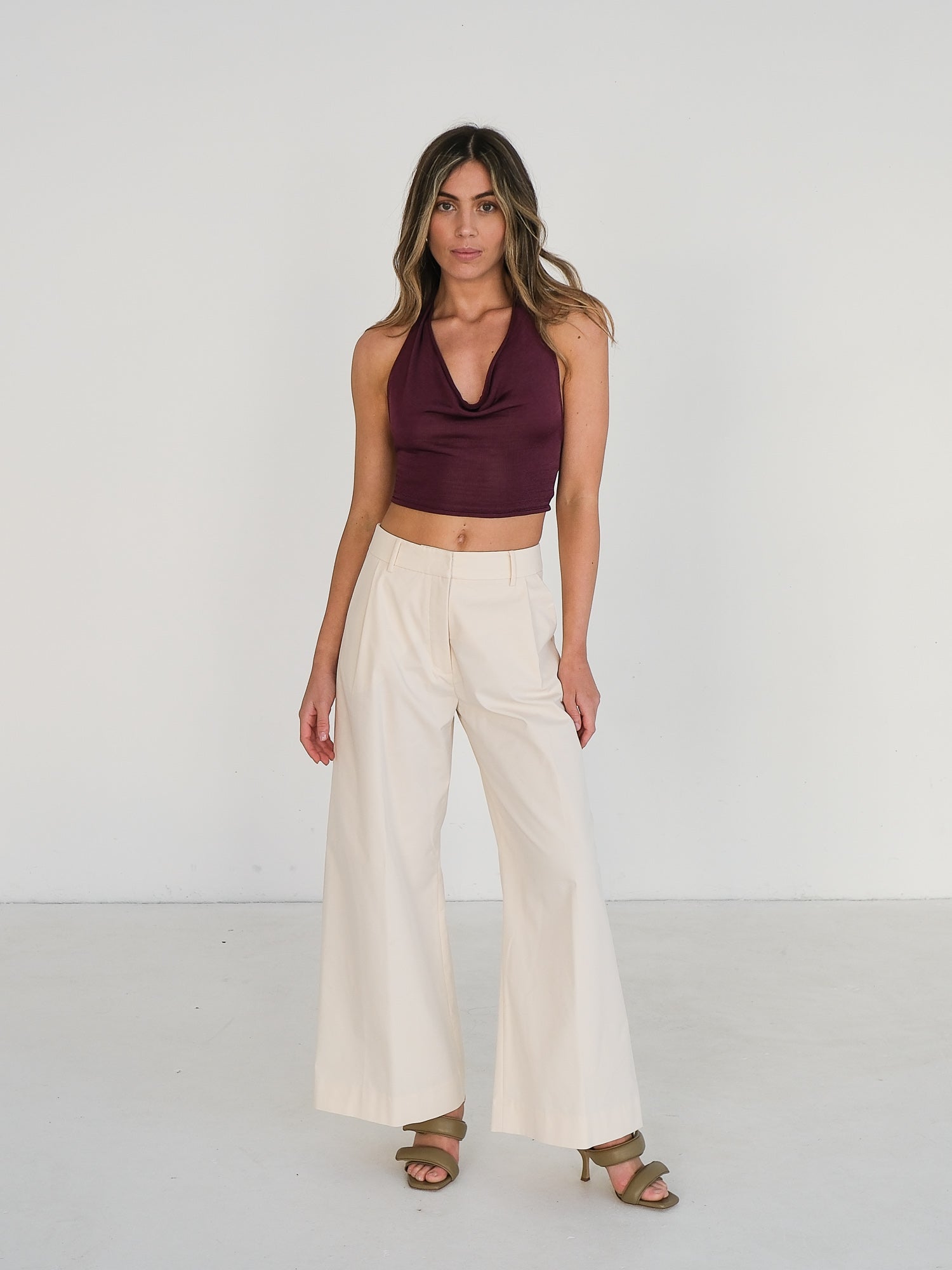 'Cinnabar' Knit Halter Top, Size S