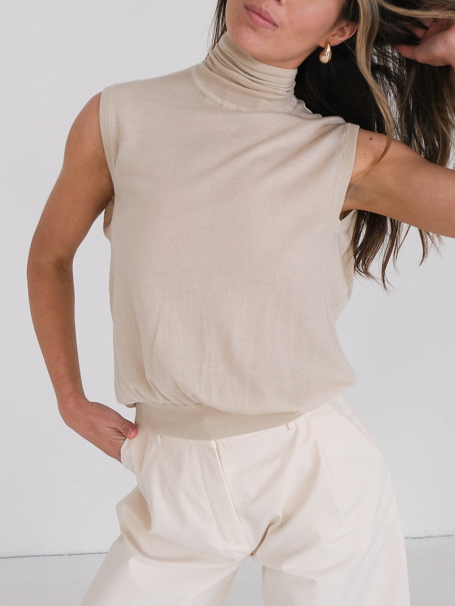 Fine Merino Cocoon Knit Top, Size XS