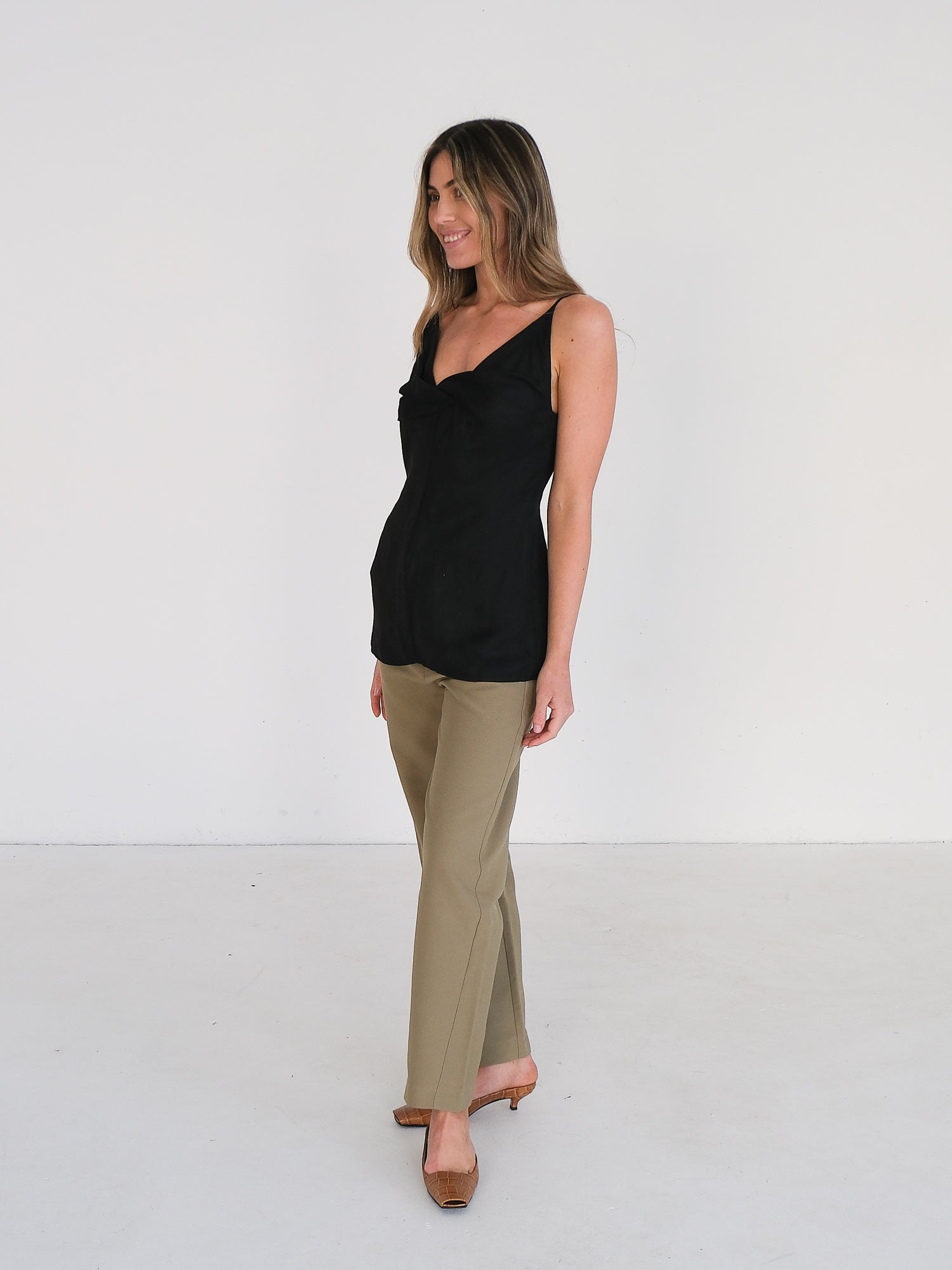 'Novara' Barrel-Leg Trousers, Size S | AU 8