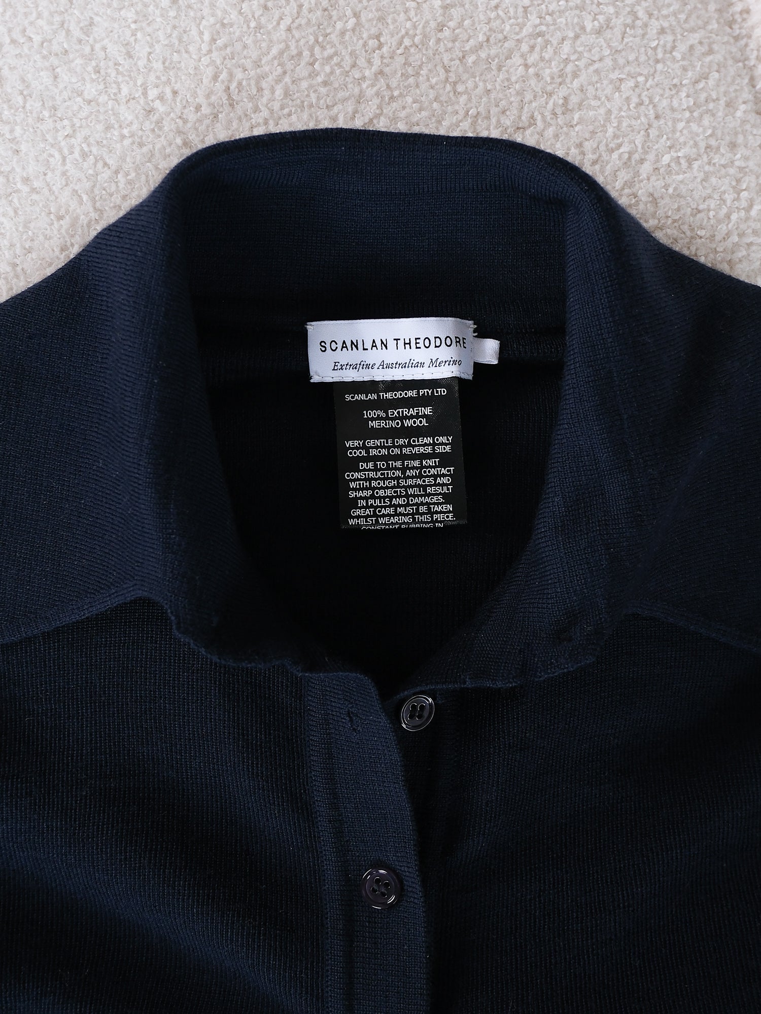 Babywool Extrafine Merino Knit Polo Top, Size S