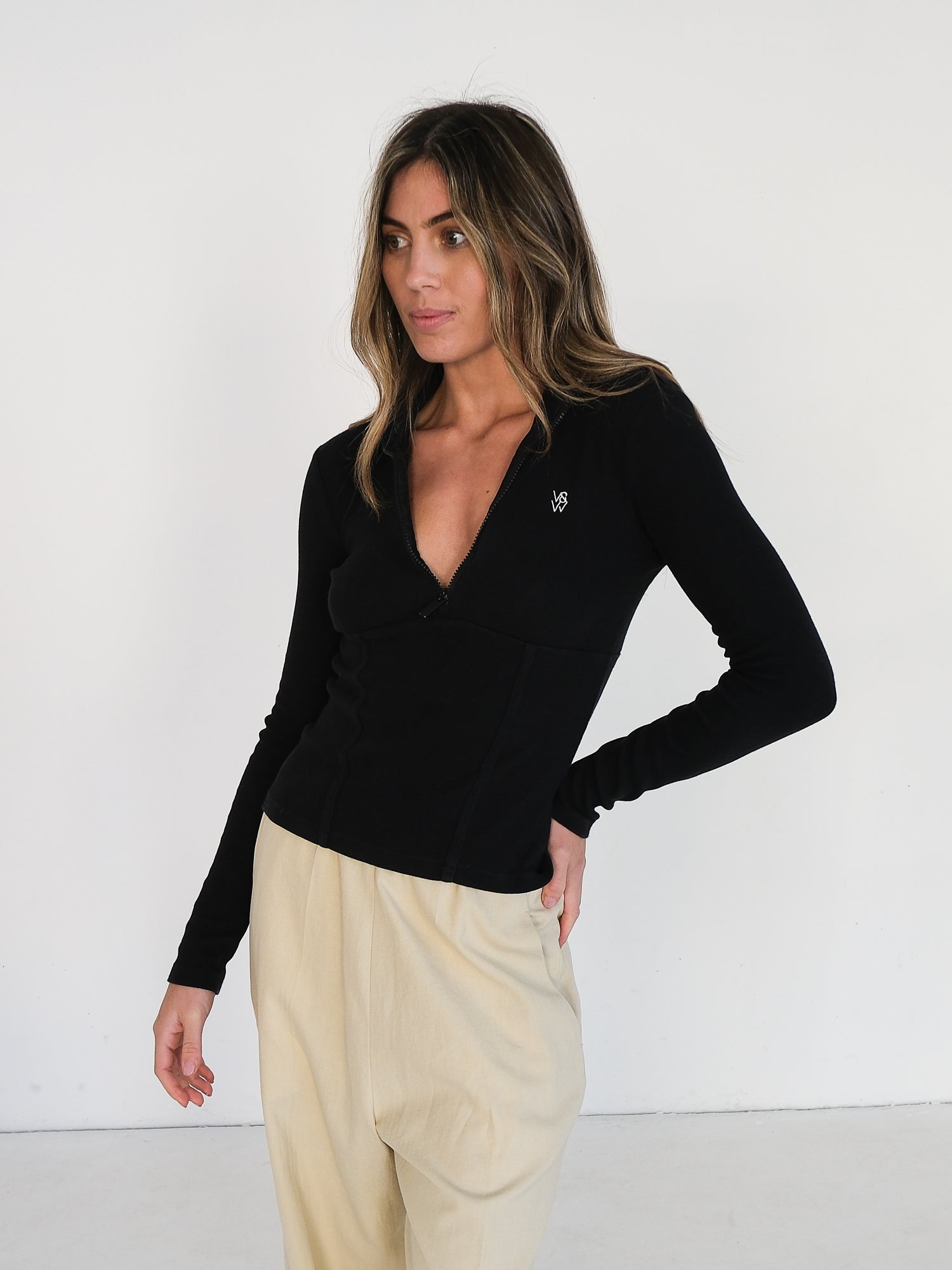V&W Rib Longsleeve Tee, Size 00 | AU 4