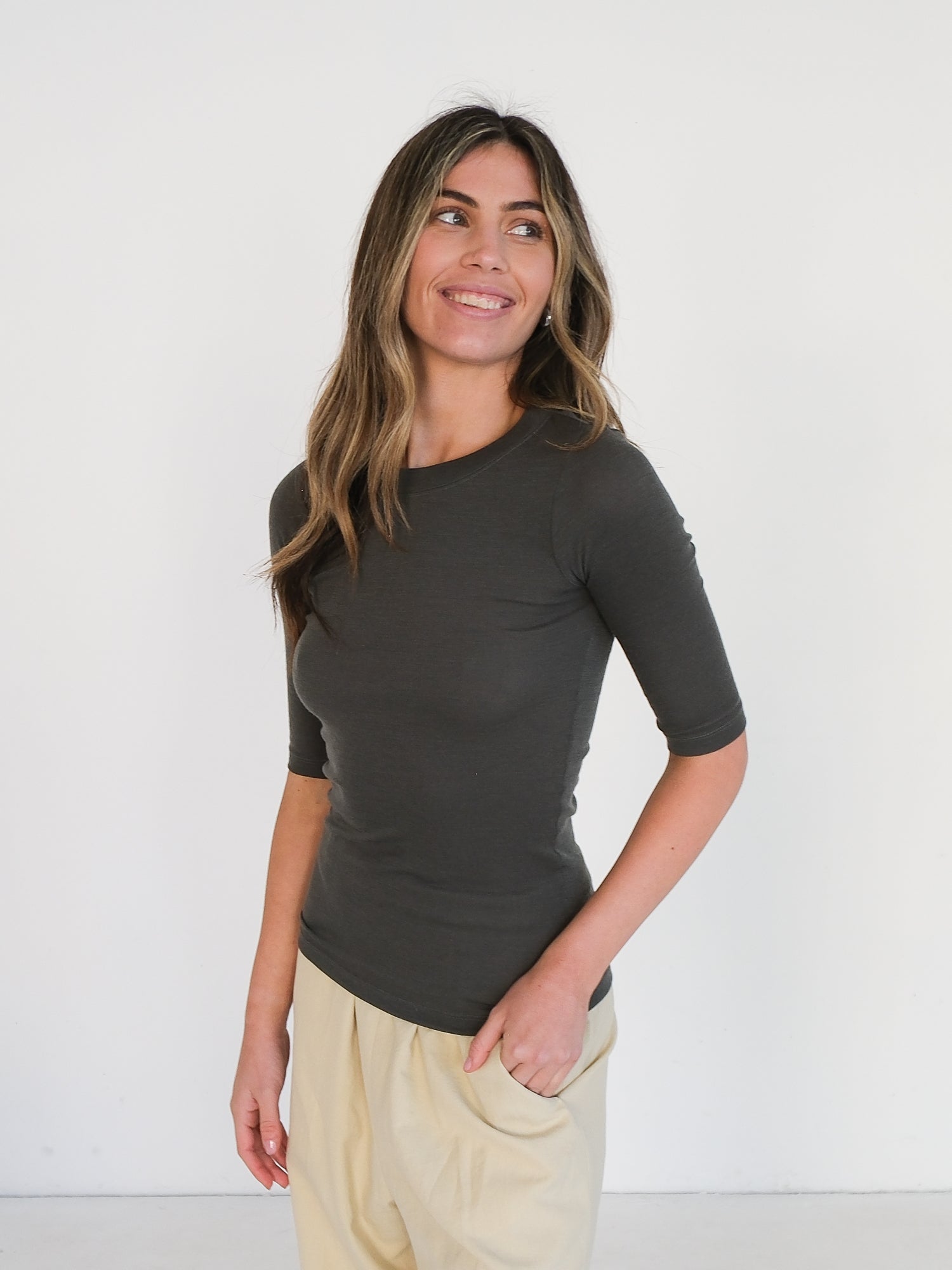 Merino Crew Neck Tee, Size 1 | AU 8