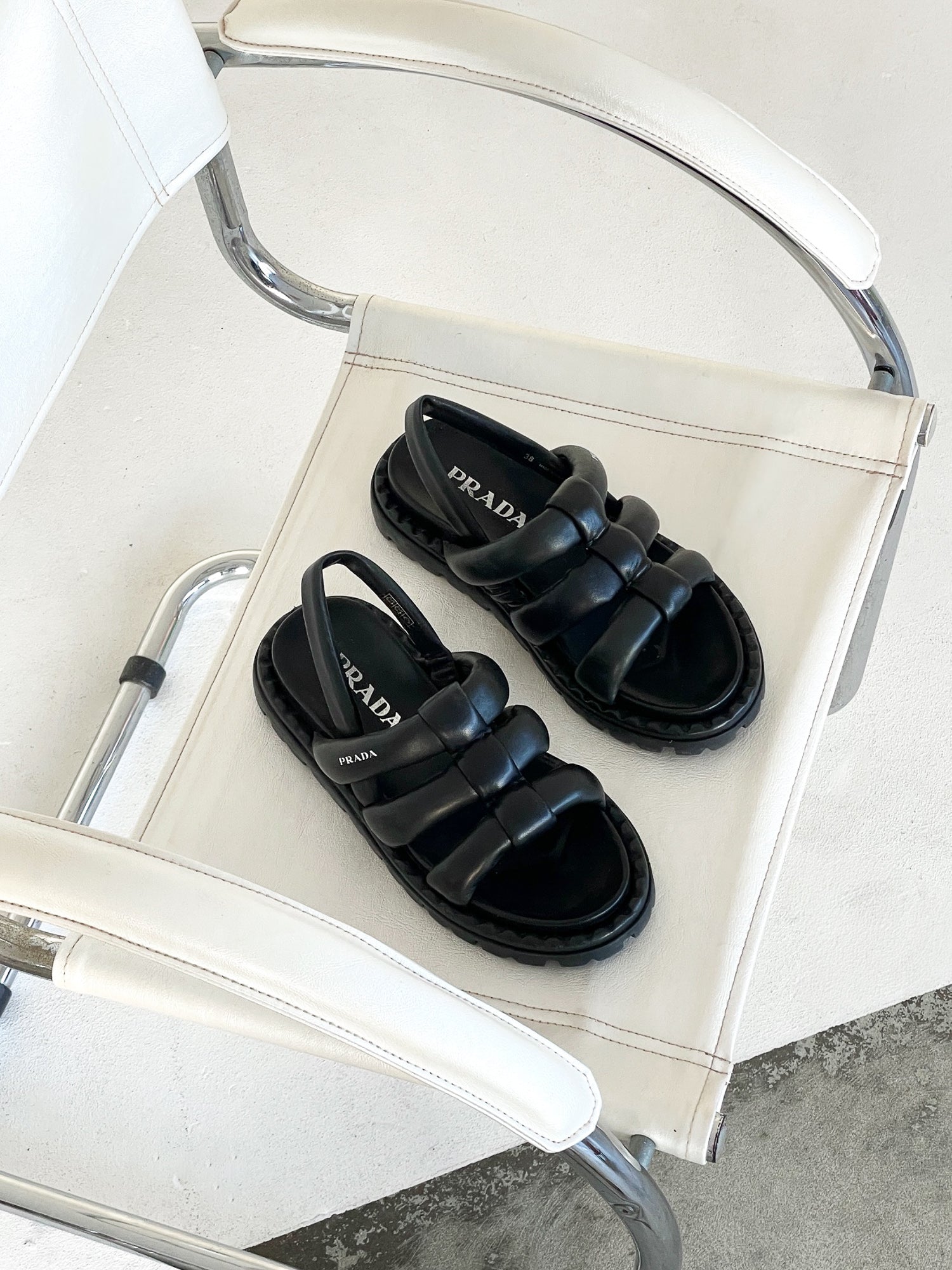 'Blow' Padded Nappa Slingback Sandals, Size 38